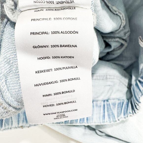 One Teaspoon Shabbies Carpenter Style Light Wash Drawstring Denim Jeans Size S - Picture 8 of 9